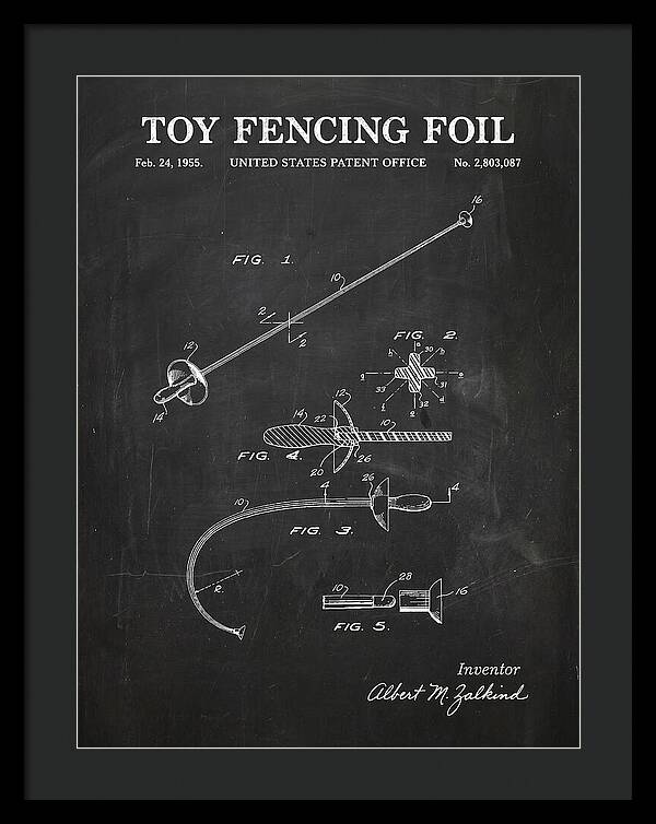 Toy Fencing Foil Chalkboard Patent Us2803087a