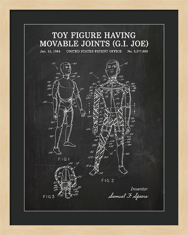 Toy Figure Having Movable Joints G.i. Joe Chalkboard Patent Us3277602a