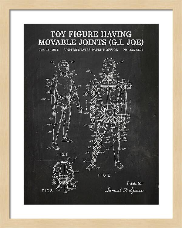 Toy Figure Having Movable Joints G.i. Joe Chalkboard Patent Us3277602a