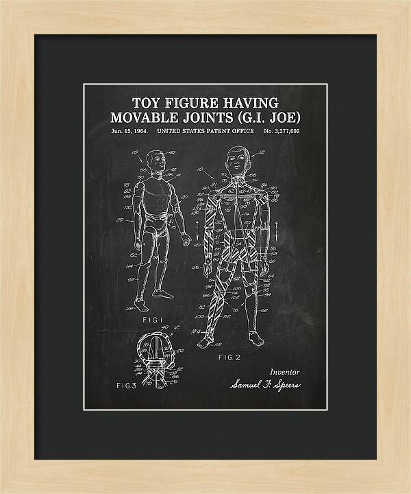 Toy Figure Having Movable Joints G.i. Joe Chalkboard Patent Us3277602a