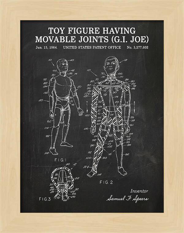 Toy Figure Having Movable Joints G.i. Joe Chalkboard Patent Us3277602a