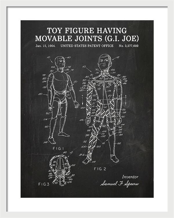 Toy Figure Having Movable Joints G.i. Joe Chalkboard Patent Us3277602a