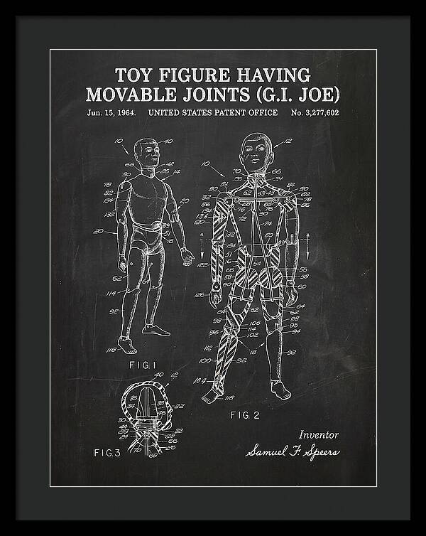 Toy Figure Having Movable Joints G.i. Joe Chalkboard Patent Us3277602a