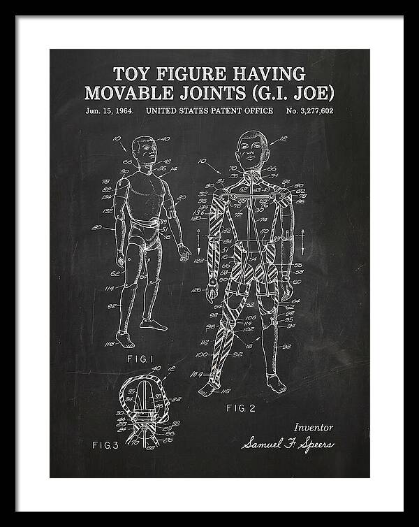 Toy Figure Having Movable Joints G.i. Joe Chalkboard Patent Us3277602a