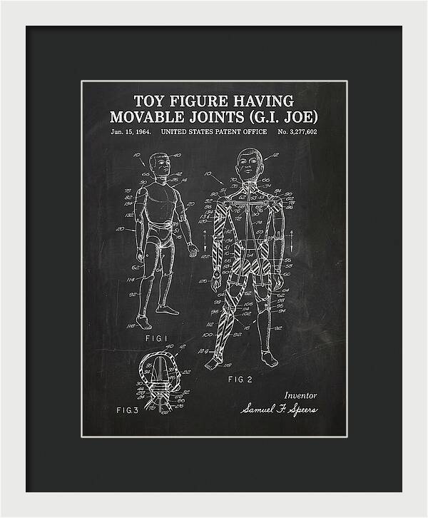 Toy Figure Having Movable Joints G.i. Joe Chalkboard Patent Us3277602a