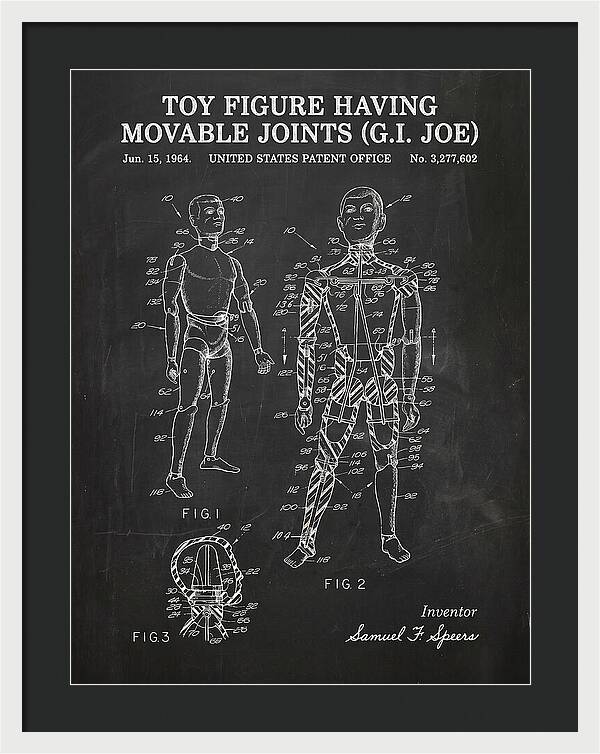 Toy Figure Having Movable Joints G.i. Joe Chalkboard Patent Us3277602a