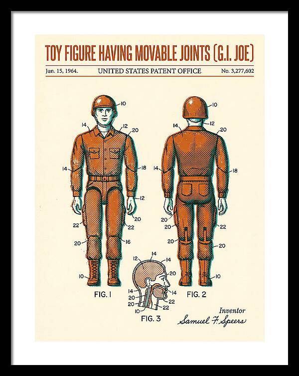 Toy Figure Having Movable Joints G.i. Joe Retro Patent Us3277602a