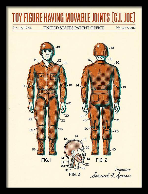 Toy Figure Having Movable Joints G.i. Joe Retro Patent Us3277602a