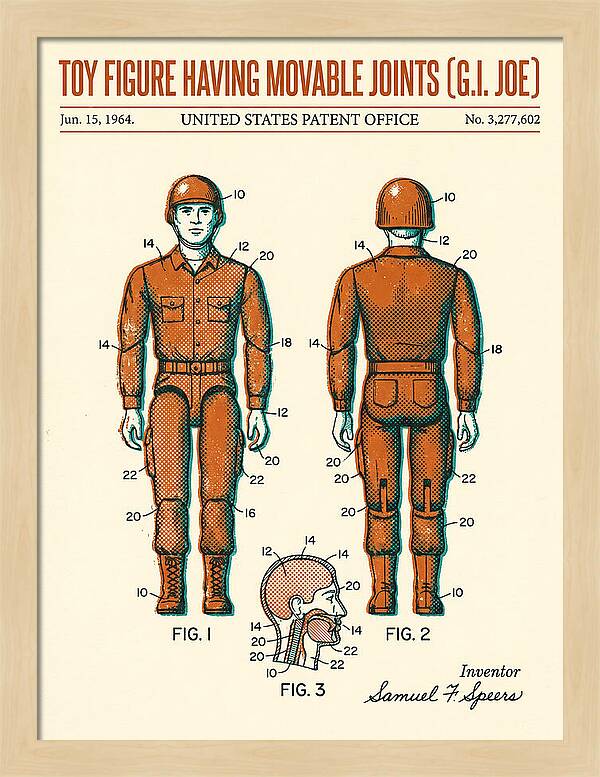Toy Figure Having Movable Joints G.i. Joe Retro Patent Us3277602a