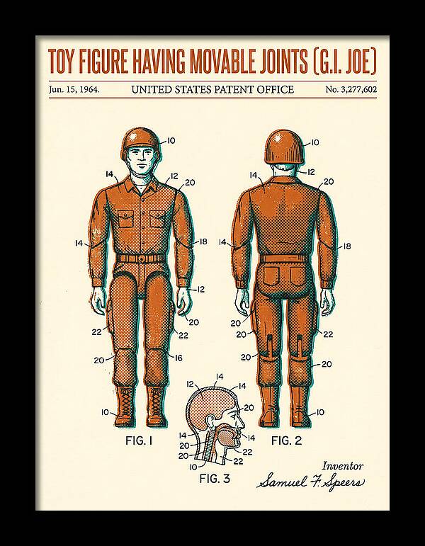 Toy Figure Having Movable Joints G.i. Joe Retro Patent Us3277602a