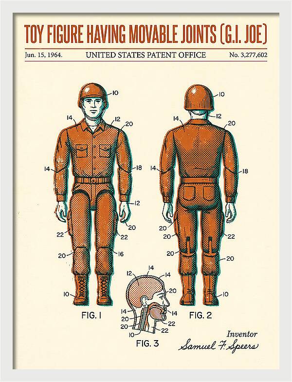Toy Figure Having Movable Joints G.i. Joe Retro Patent Us3277602a