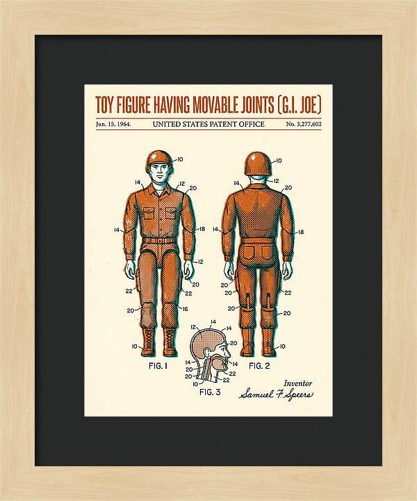 Toy Figure Having Movable Joints G.i. Joe Retro Patent Us3277602a