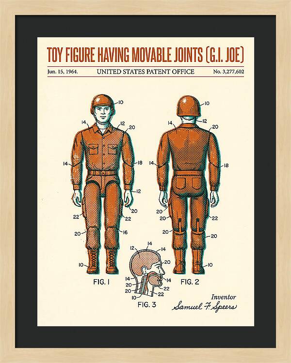 Toy Figure Having Movable Joints G.i. Joe Retro Patent Us3277602a