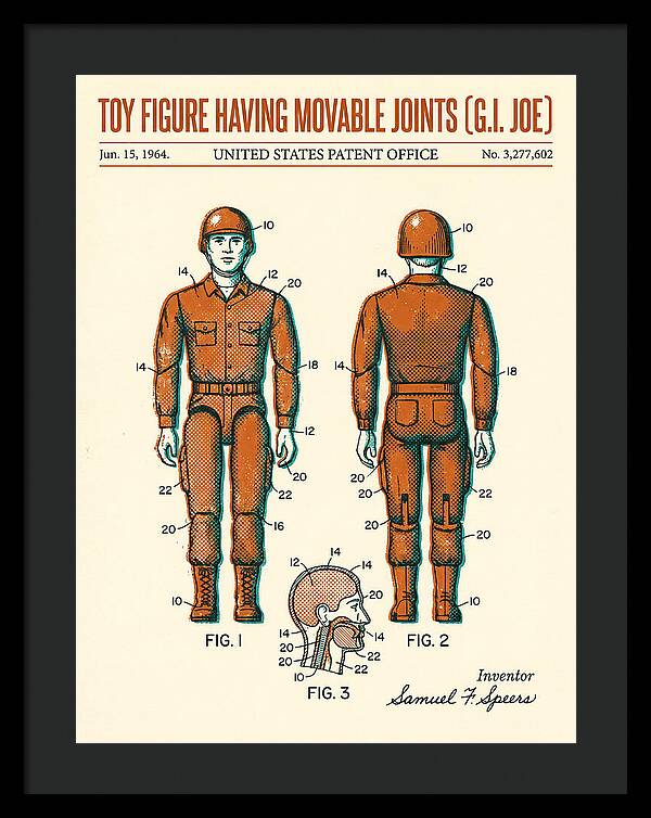 Toy Figure Having Movable Joints G.i. Joe Retro Patent Us3277602a