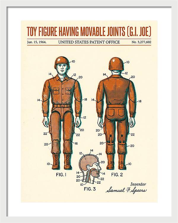 Toy Figure Having Movable Joints G.i. Joe Retro Patent Us3277602a
