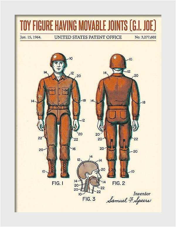 Toy Figure Having Movable Joints G.i. Joe Retro Patent Us3277602a
