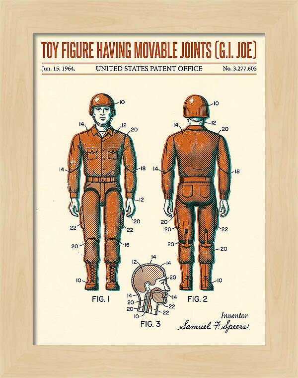 Toy Figure Having Movable Joints G.i. Joe Retro Patent Us3277602a