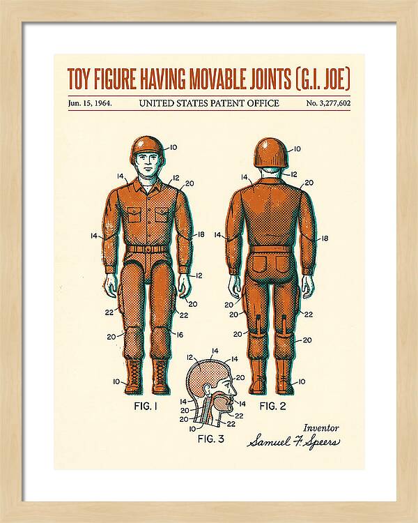 Toy Figure Having Movable Joints G.i. Joe Retro Patent Us3277602a