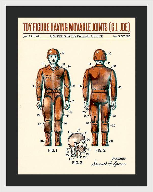 Toy Figure Having Movable Joints G.i. Joe Retro Patent Us3277602a
