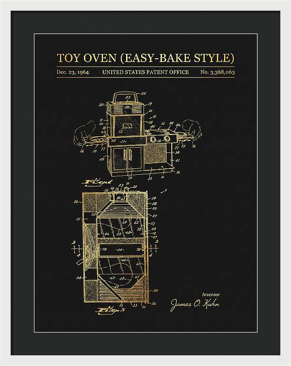Toy Oven Easy Bake Style Gold Patent Us3368063a