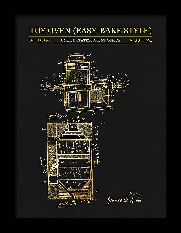 Toy Oven Easy Bake Style Gold Patent Us3368063a