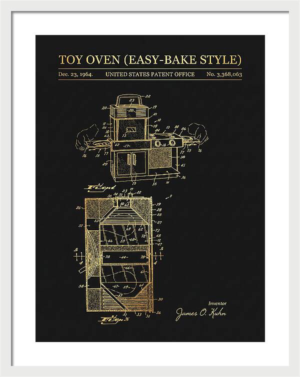 Toy Oven Easy Bake Style Gold Patent Us3368063a