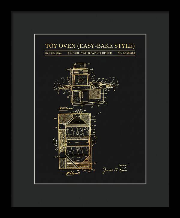 Toy Oven Easy Bake Style Gold Patent Us3368063a