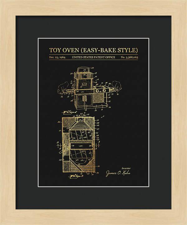 Toy Oven Easy Bake Style Gold Patent Us3368063a