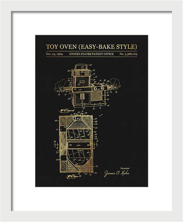 Toy Oven Easy Bake Style Gold Patent Us3368063a