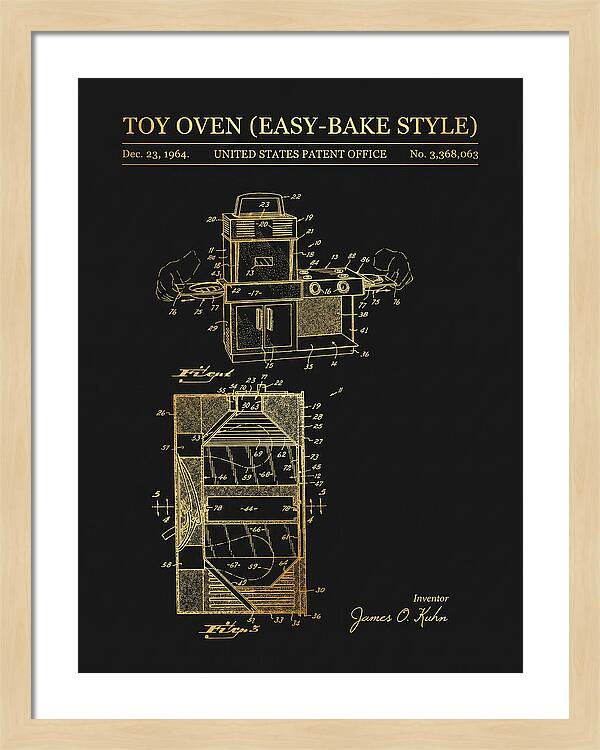 Toy Oven Easy Bake Style Gold Patent Us3368063a