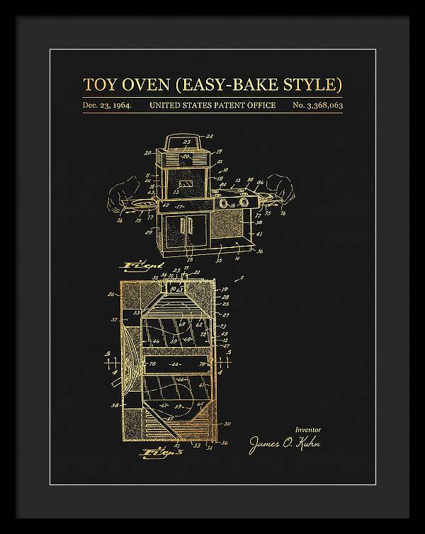Toy Oven Easy Bake Style Gold Patent Us3368063a