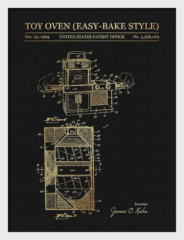 Toy Oven Easy Bake Style Gold Patent Us3368063a