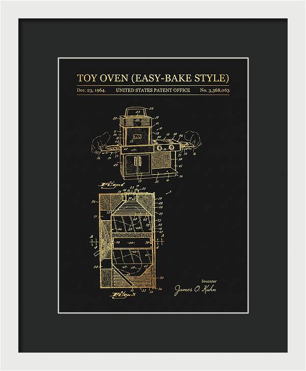 Toy Oven Easy Bake Style Gold Patent Us3368063a