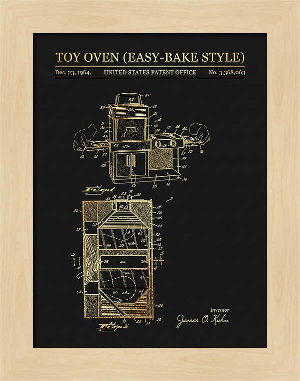 Toy Oven Easy Bake Style Gold Patent Us3368063a