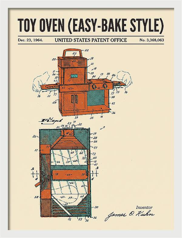 Toy Oven Easy Bake Style Retro Patent Us3368063a