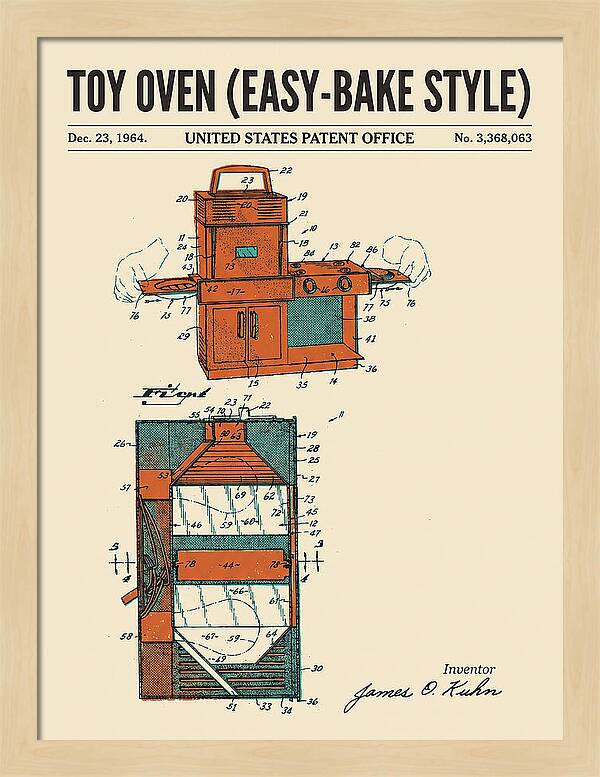Toy Oven Easy Bake Style Retro Patent Us3368063a