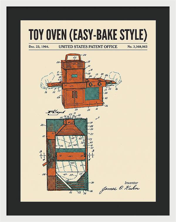 Toy Oven Easy Bake Style Retro Patent Us3368063a