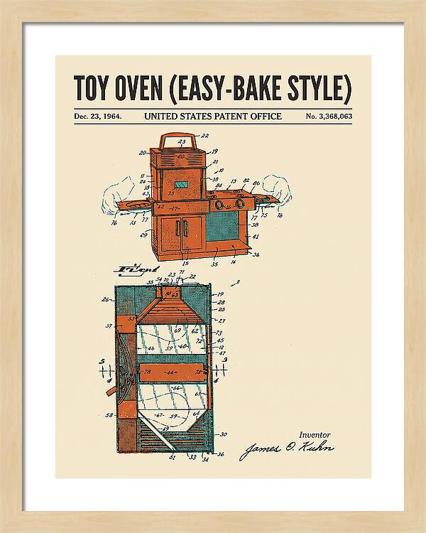 Toy Oven Easy Bake Style Retro Patent Us3368063a