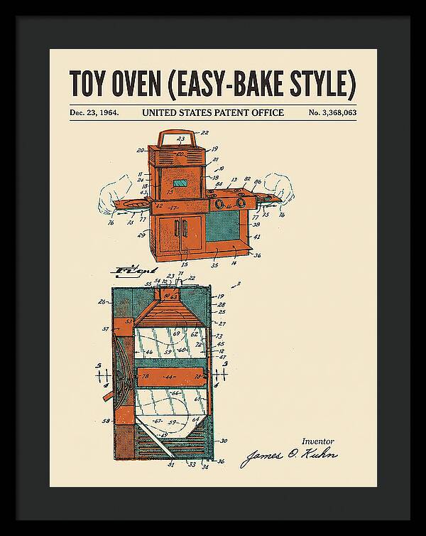Toy Oven Easy Bake Style Retro Patent Us3368063a
