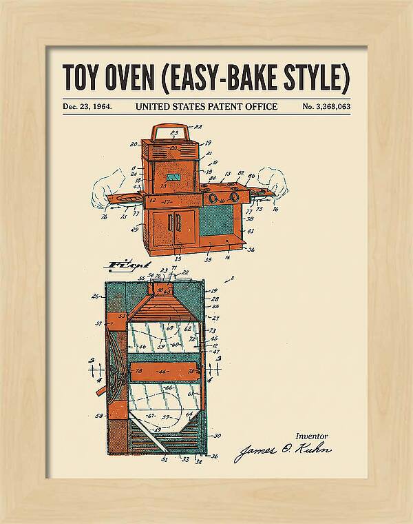 Toy Oven Easy Bake Style Retro Patent Us3368063a