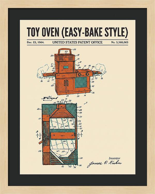 Toy Oven Easy Bake Style Retro Patent Us3368063a