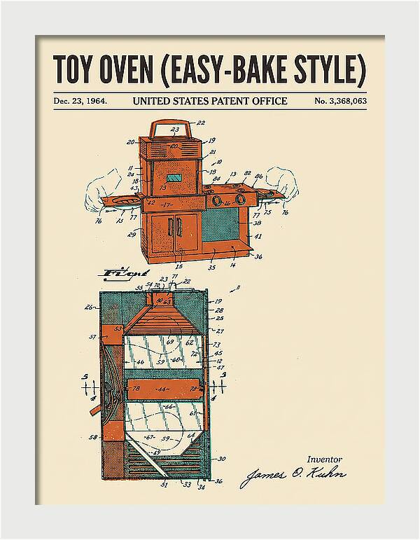 Toy Oven Easy Bake Style Retro Patent Us3368063a