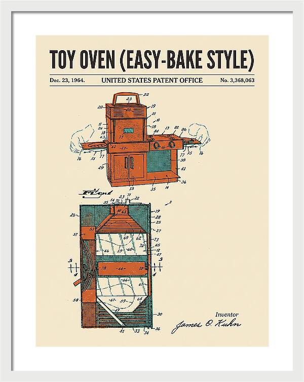 Toy Oven Easy Bake Style Retro Patent Us3368063a