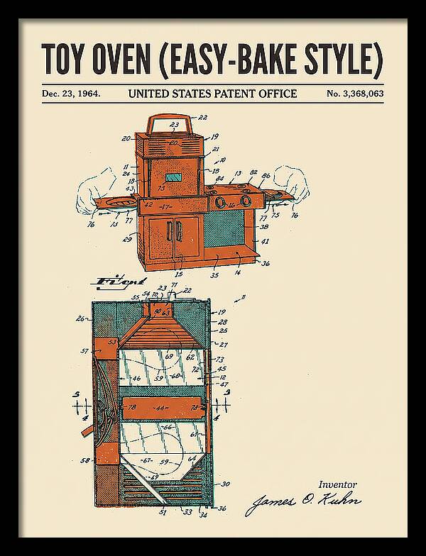 Toy Oven Easy Bake Style Retro Patent Us3368063a