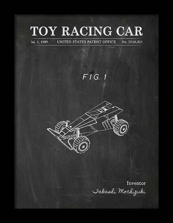 Toy Racing Car Chalkboard Patent Usd320821s