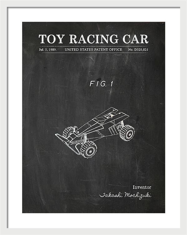 Toy Racing Car Chalkboard Patent Usd320821s