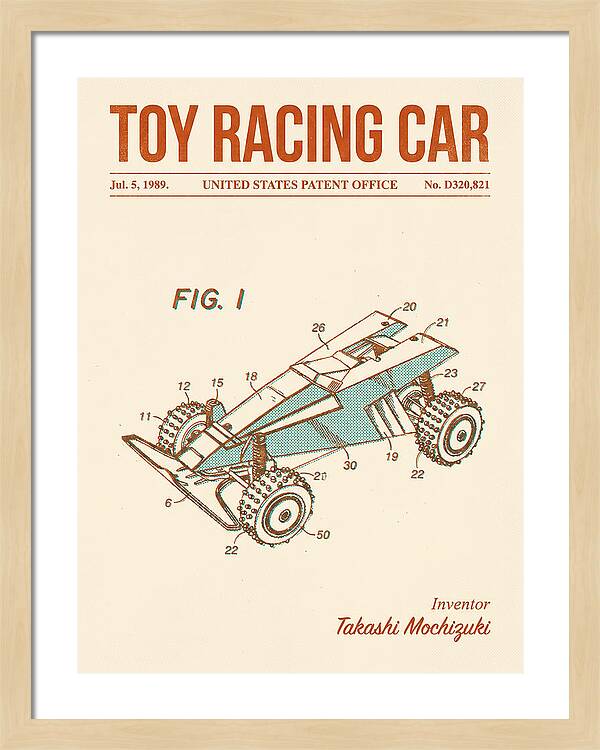 Toy Racing Car Retro Patent Usd320821s