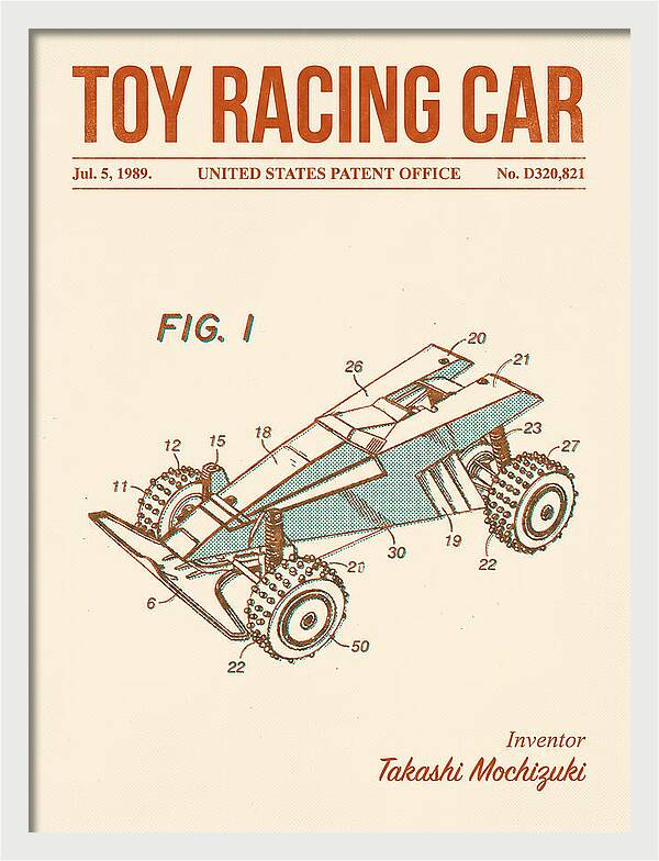 Toy Racing Car Retro Patent Usd320821s