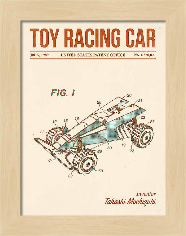 Toy Racing Car Retro Patent Usd320821s