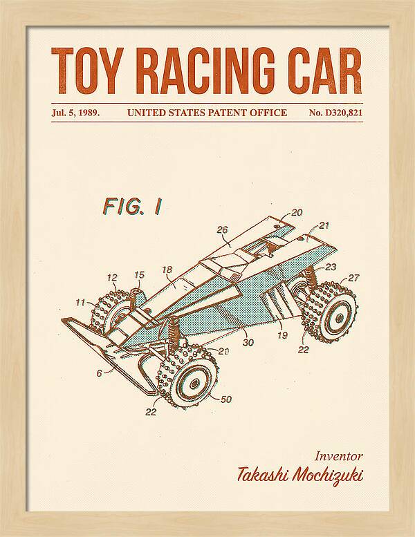 Toy Racing Car Retro Patent Usd320821s